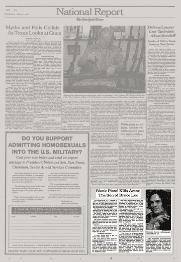 Blank Pistol Kills Actor, The Son of Bruce Lee.